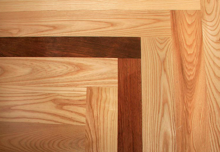 Ash Floor with Walnut Inlay.