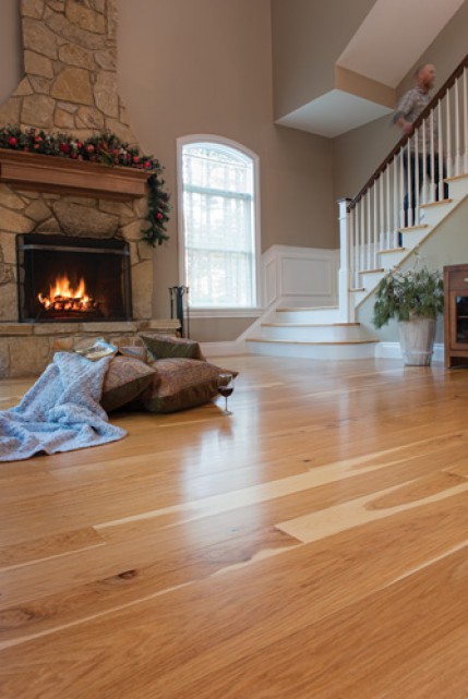 Hickory Floor. Trim, Staircase and Mouldings by Ponders Hollow.