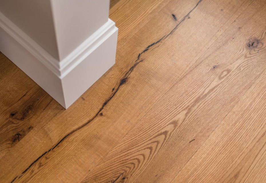 Live Sawn Red Oak Floor. Trim and Mouldings by Ponders Hollow.